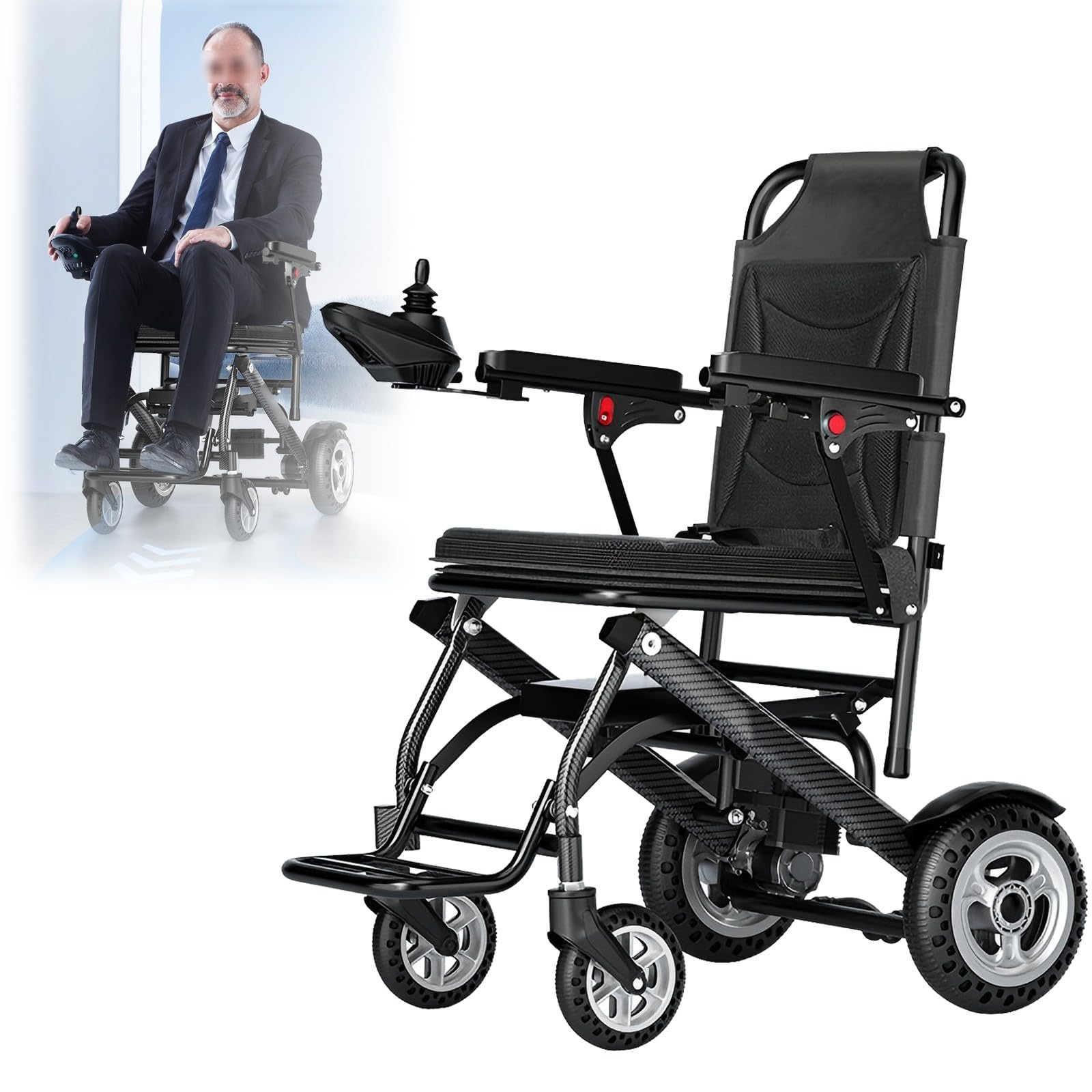 Sedia A Rotelle Elettrica Pieghevole,Scooter Per Anziani,Sedia A Rotelle Elettrica,Tre Modalità Di Controllo,Include Batteria Al Litio,Adatta All'uso Quotidiano 20Ah