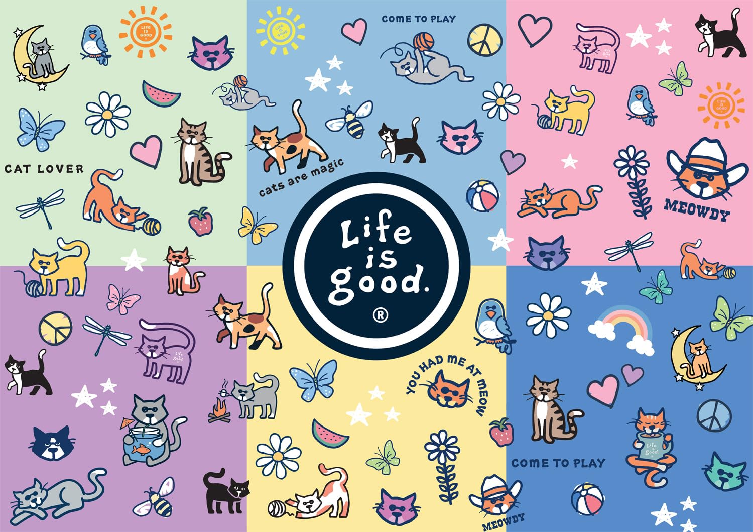 Buffalo Games - Life is Good - Cat Lover Collage - 300 Piece Jigsaw Puzzle for Adults -Challenging Puzzle Perfect for Game Nights - Finished Size is 21.25 x 15.00