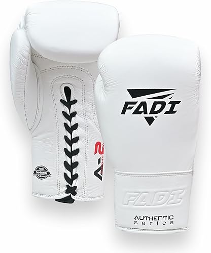 Miniatura 10 de Authentic Series A2 - Guantes de boxeo de cuero de vaca de grano completo con cordones para hombres y mujeres, guantes de entrenamiento profesional