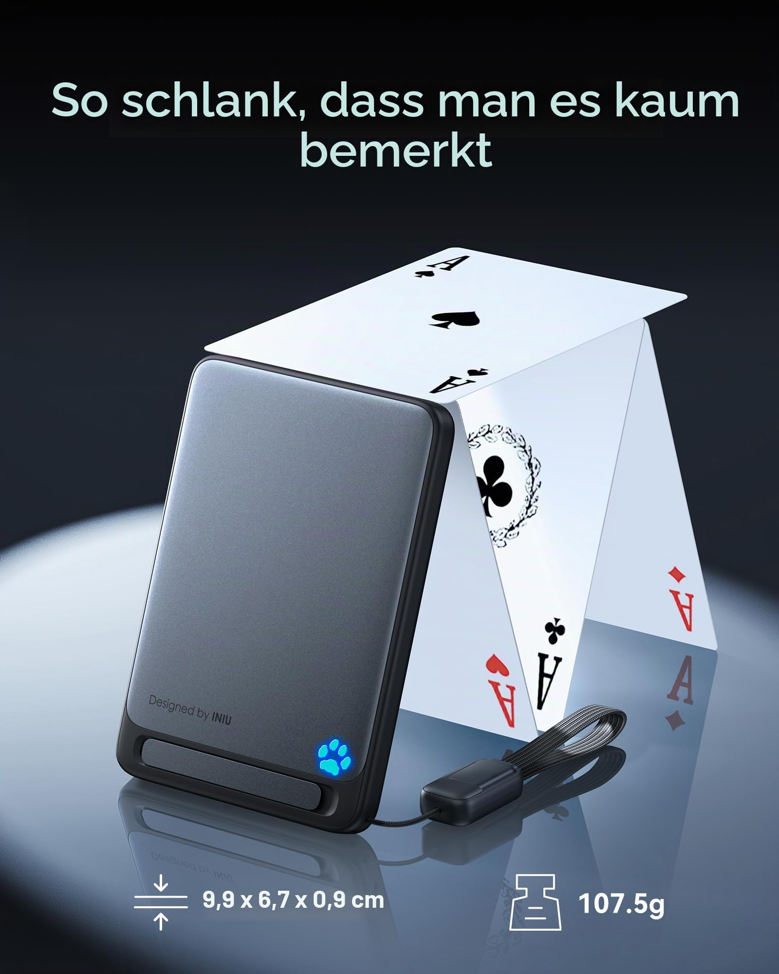 INIU 30W Magnetische Power Bank, Qi2-zertifizierte 5000mAh Externe Batterie
