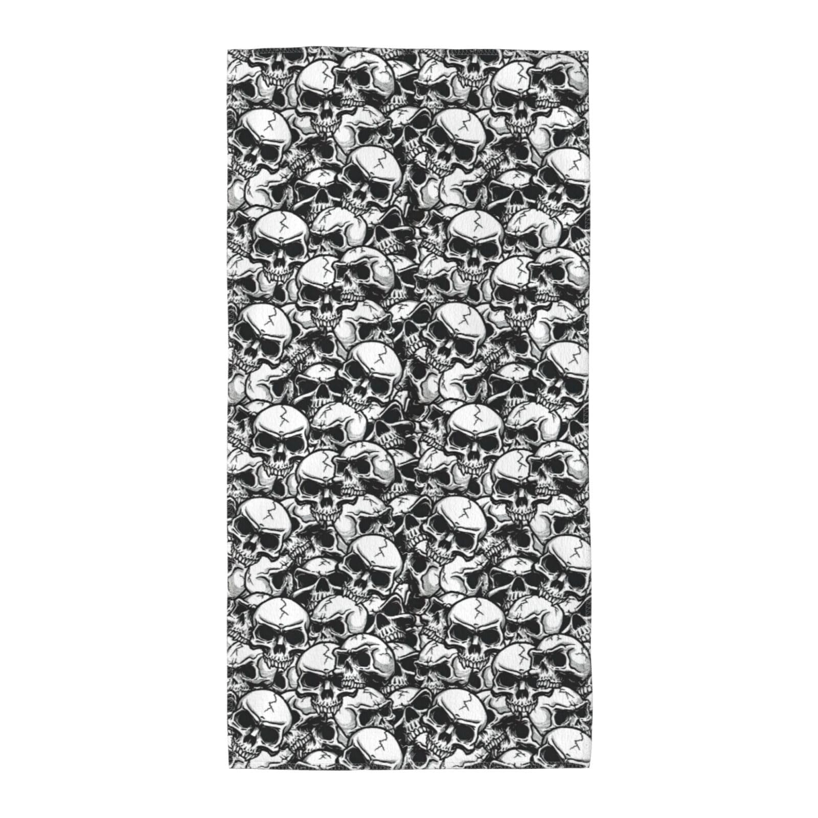SDEGTHO Skulls Pattern Fashion Printed Bath Towel High Water Absorption For Hiking Trip