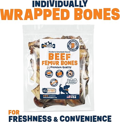 Miniatura 3 de Huesos de perro de un solo ingrediente, fabricados en Estados Unidos, huesos de fémur de carne de res, huesos naturales para masticadores agresivos,
