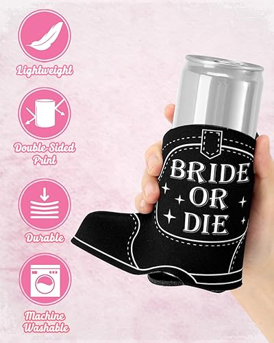 Miniatura 4 de CiyvoLyeen Botas de vaquera, 12 fundas para latas de despedida de soltera, aislantes de neopreno, vasos para bebidas o vasos para discoteca, vaquero