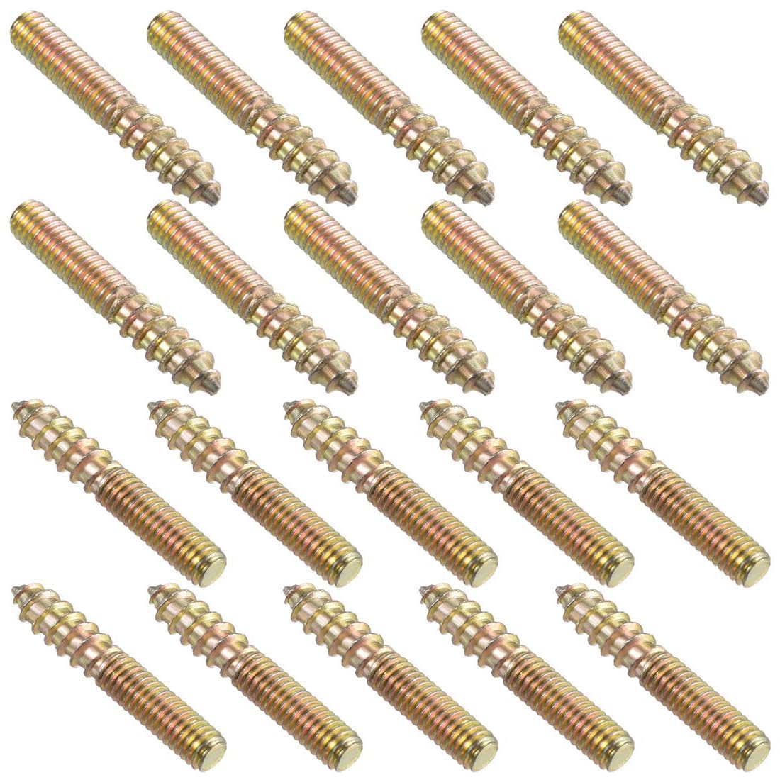 TOP-VIGOR 50Pcs Hanger Bolts, M4x25mm Double Headed Bolts Self Tapping Screw, Double Ended Dowel Screws, Screw Dowels Hanger