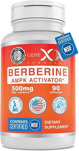 Miniatura 8 de GENEX Berberina HCl 500mg (90 cápsulas)  Potente activador AMPK, apoya la salud del corazón y la salud inmunológica, sin OMG, sin gluten, vegetariano