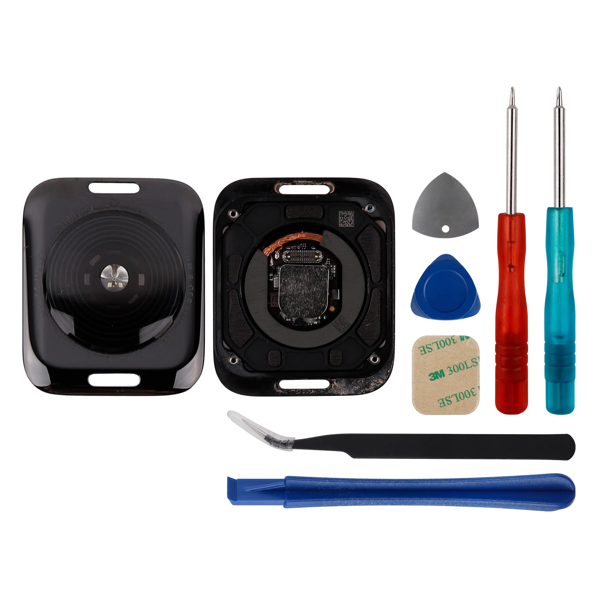 SWARK Back Cover Glass Heart Rate Part Connector Compatible with Apple Watch SE 40mm with Tools(Only for GPS)