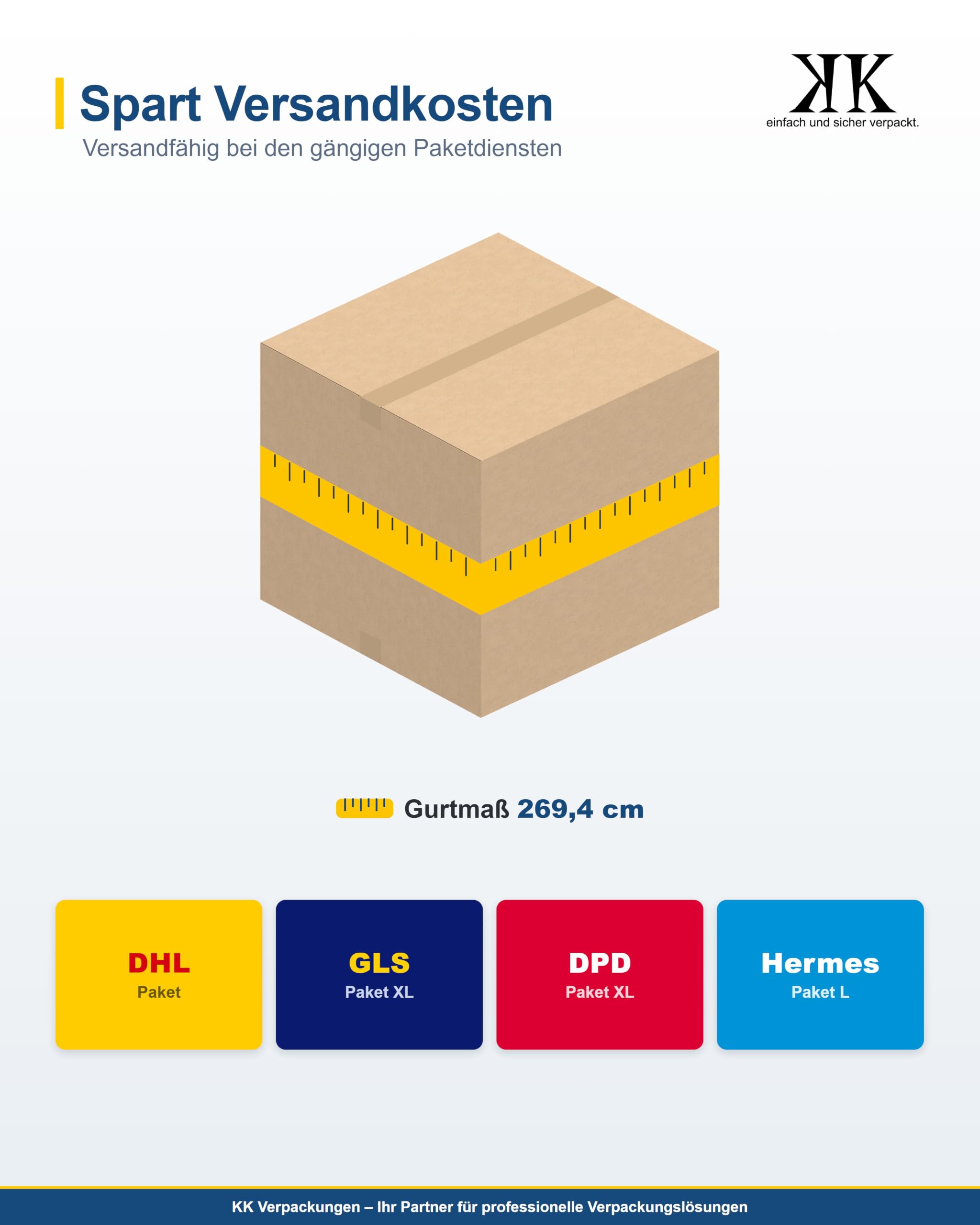 Versandkartons Kartons 550 x 550 x 500 mm 2-wellig groß, 5 Stück | Große quadratische Faltkartons für schwere Gegenstände für den Versand, 55x55x50 cm [Größe/Menge wählbar]