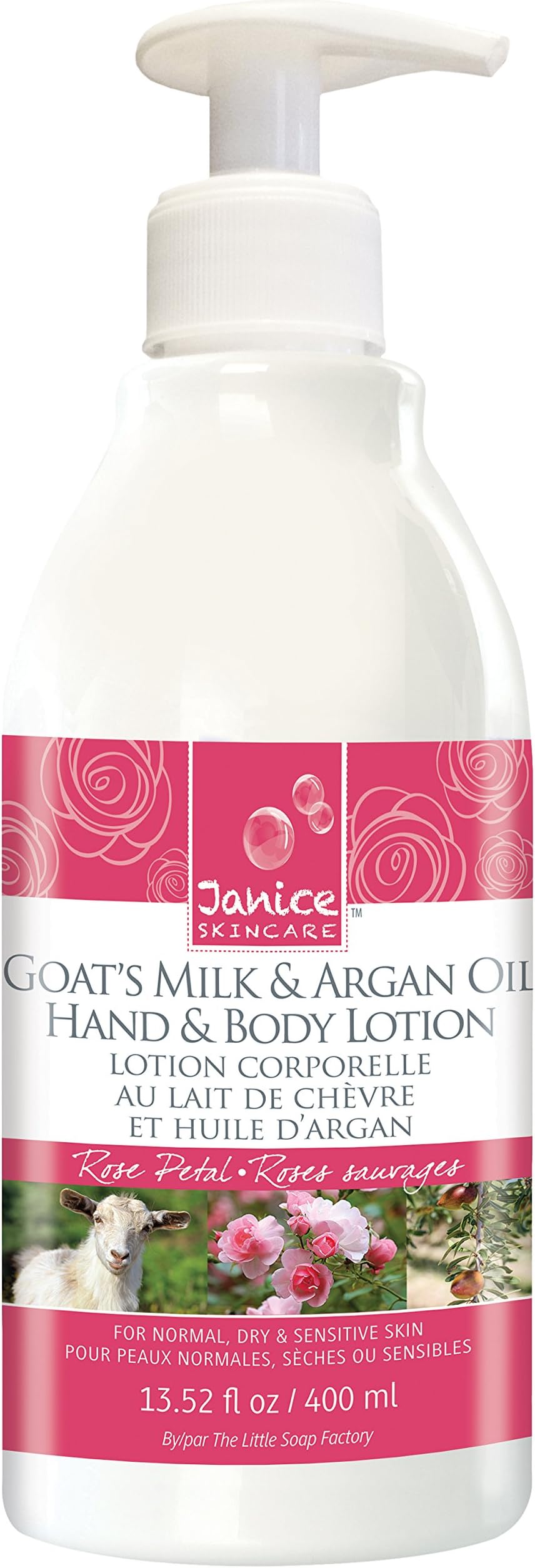 Goat's Milk and Argan Oil Lotion, Rose Petal, 13.52 Fluid Ounce