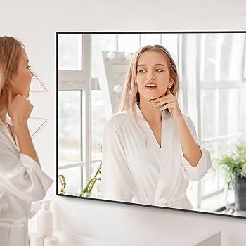 Amazon.com: COFENY Black Bathroom Mirror for Wall, 60x30 Inch Amazon.com: COFENY Black Bathroom Mirror for Wall, 60x30 Inch