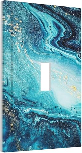 Miniatura 190 de Placa de pared de tortugas marinas, hierba oceánica, medusas, peces y algas marinas, placa de pared de doble palanca, cubierta de interruptor de luz