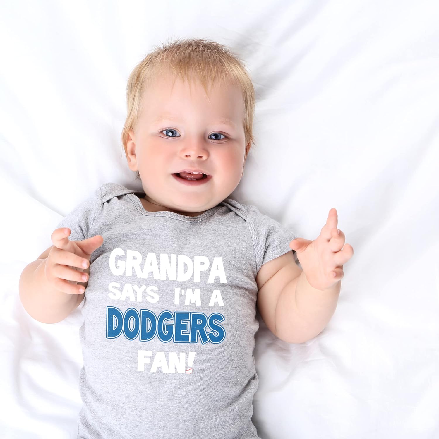 NanyCrafts' Grandpa Says I'm a Dodgers Fan Baby Bodysuit, Baby Dodgers Fan outfit