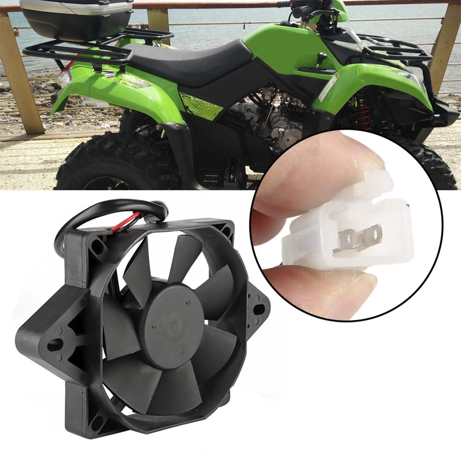 Ventilatore radiatore per moto, ventola di raffreddamento elettrica motore, 12 V/15 W ventola di raffreddamento per moto ATV Karter Quad 150c C 200c C 250c C 250c C Nero