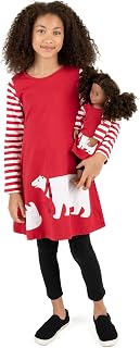 Leveret Matching Doll & Girls Dress 100% Cotton Variety of Styles (Size 2-14 Years)