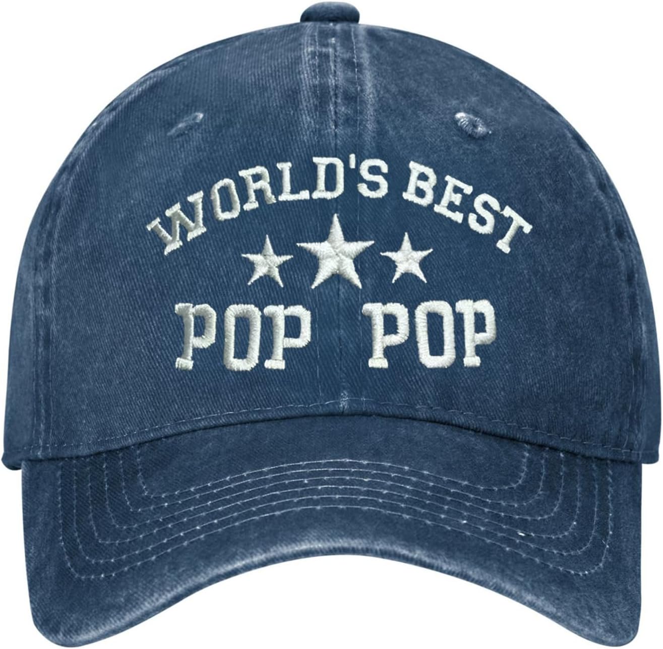 Grandpa Gifts, World's Best Pop Pop Gifts Embroidered Hat for Men, Funny Grandpa Gifts Cotton Adjustable Baseball Cap Hats