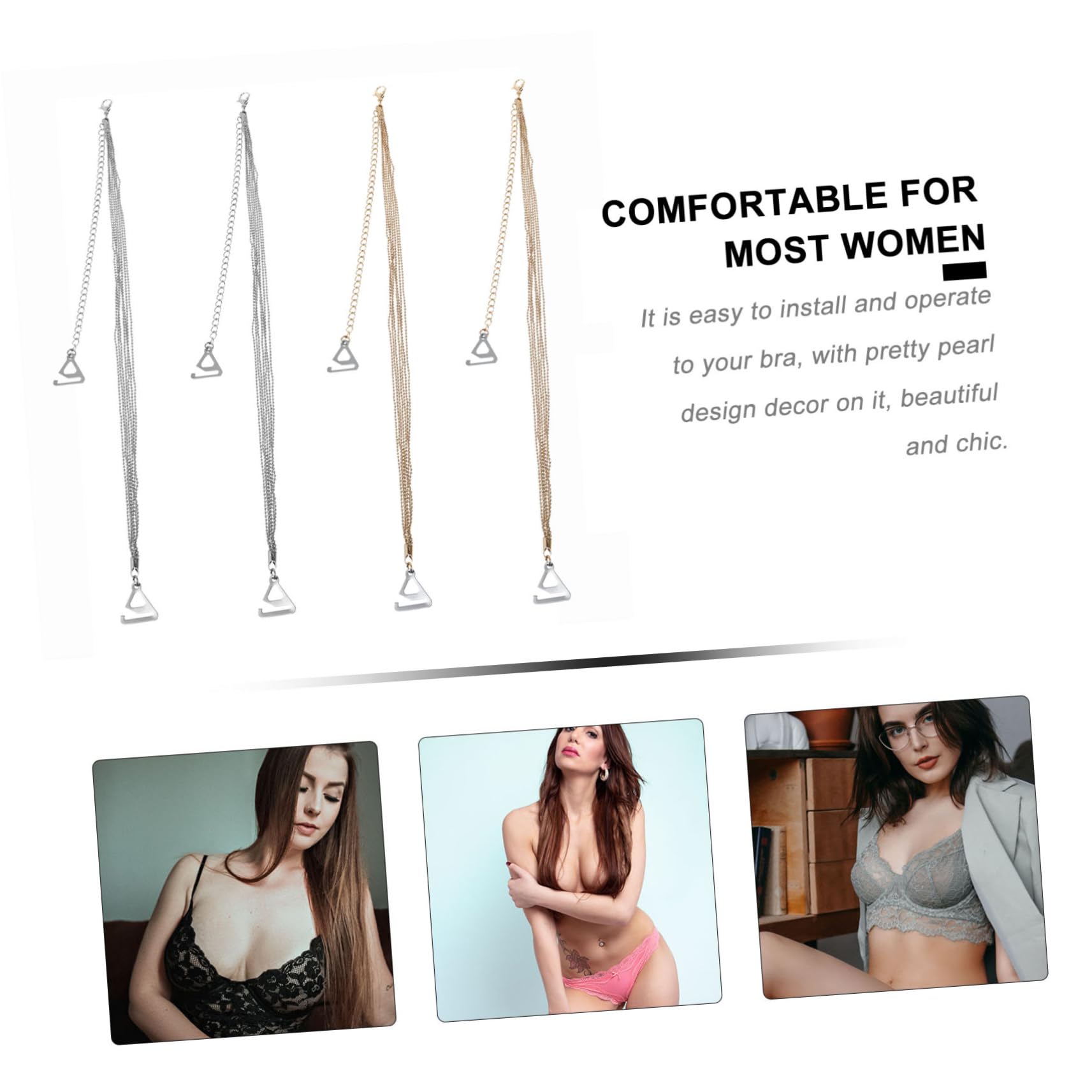 SHERCHPRY 3 Juegos De Tirantes Ajustables Para Sujetador De Mujer Con Diamantes De Imitación (2 Pares X 3)