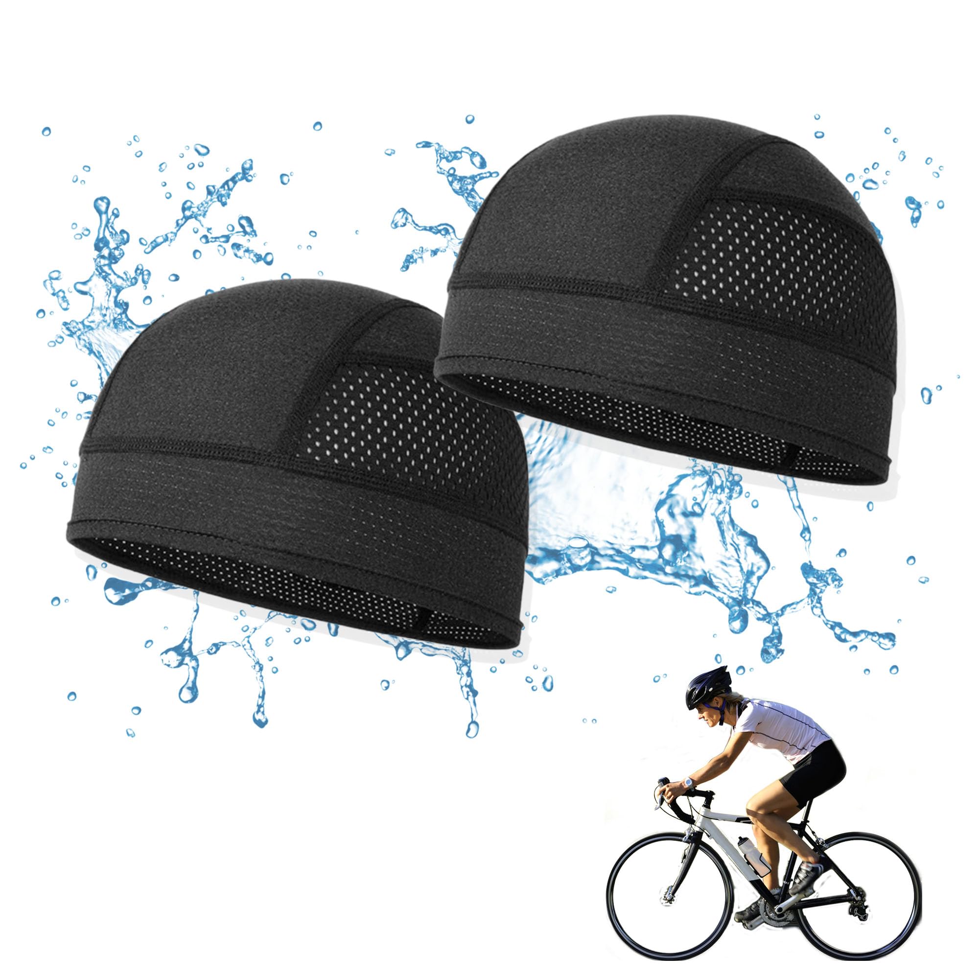 2 letnie czapki rowerowe z siateczki, pod kask, oddychająca czapka podszyta dla mężczyzn i kobiet, ochrona przed potem, czapka do biegania, sportowa, do jazdy na rowerze, biegania