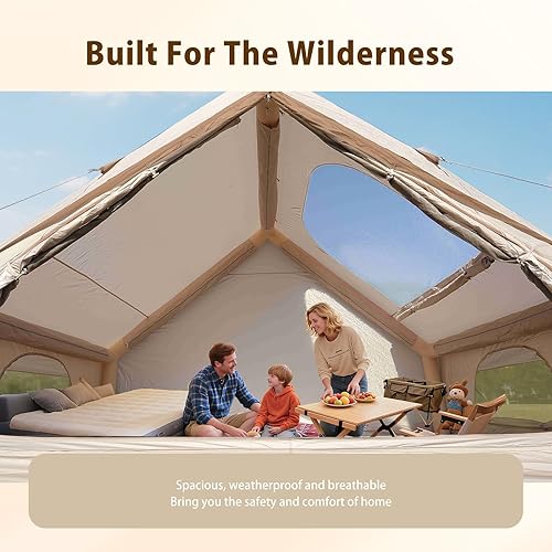 Miniatura 3 de Tiendas de campaña inflables para camping, tienda de campaña inflable fácil de instalar con bomba de aire, impermeable y resistente al viento,