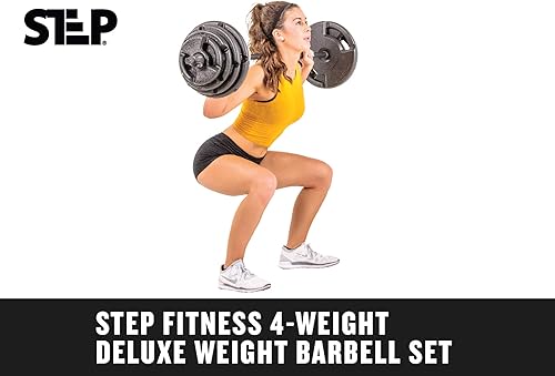 Vista 10 de The Step Fitness Adjustable Dumbbell Set or Barbell Weight Set, 35-60 lbs, with Collars, and Weights