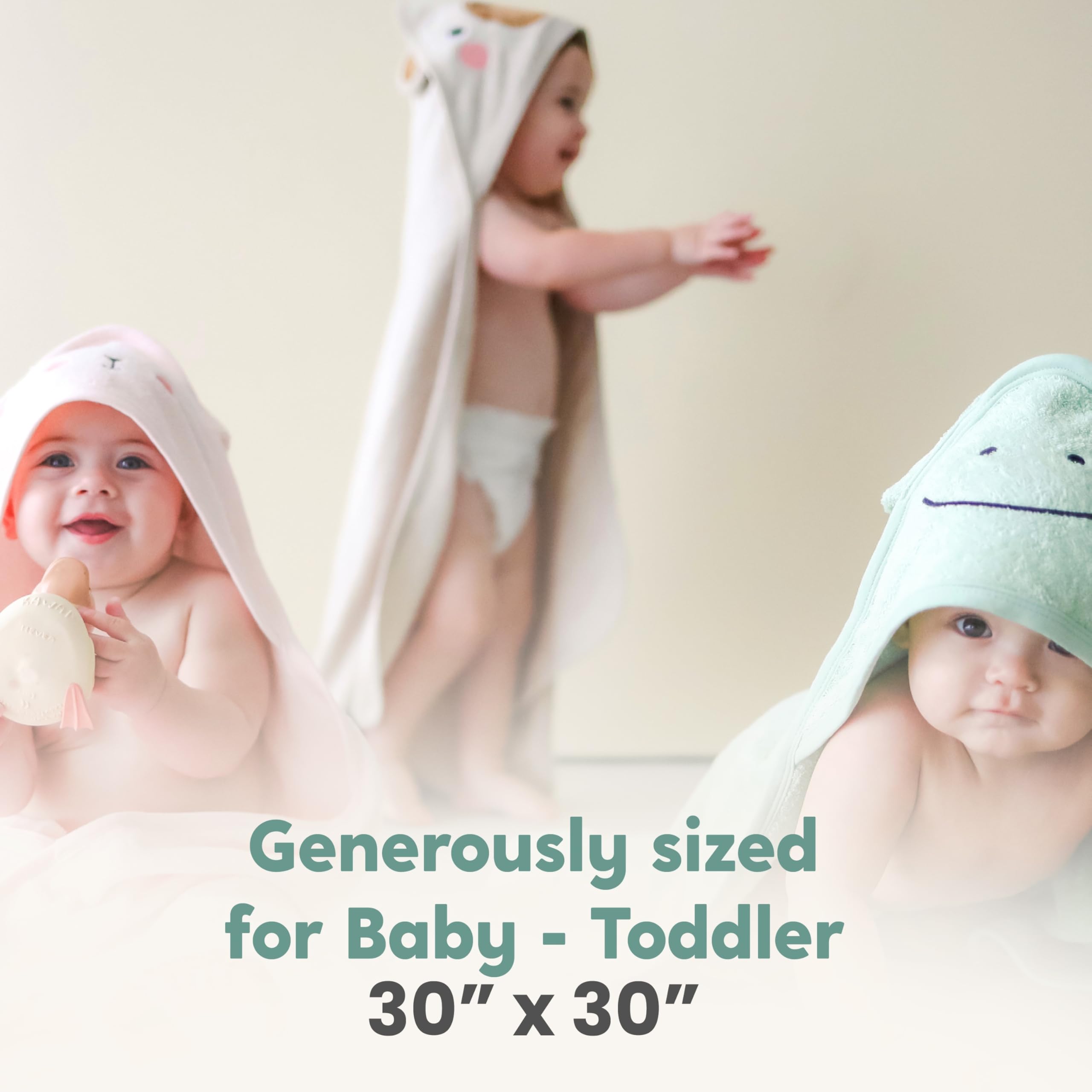 CuddleBug Premium Hooded Baby Towel & Washcloth Set, 100% Cotton Terrycloth Bath Towels for Newborn & Toddler - Image 2
