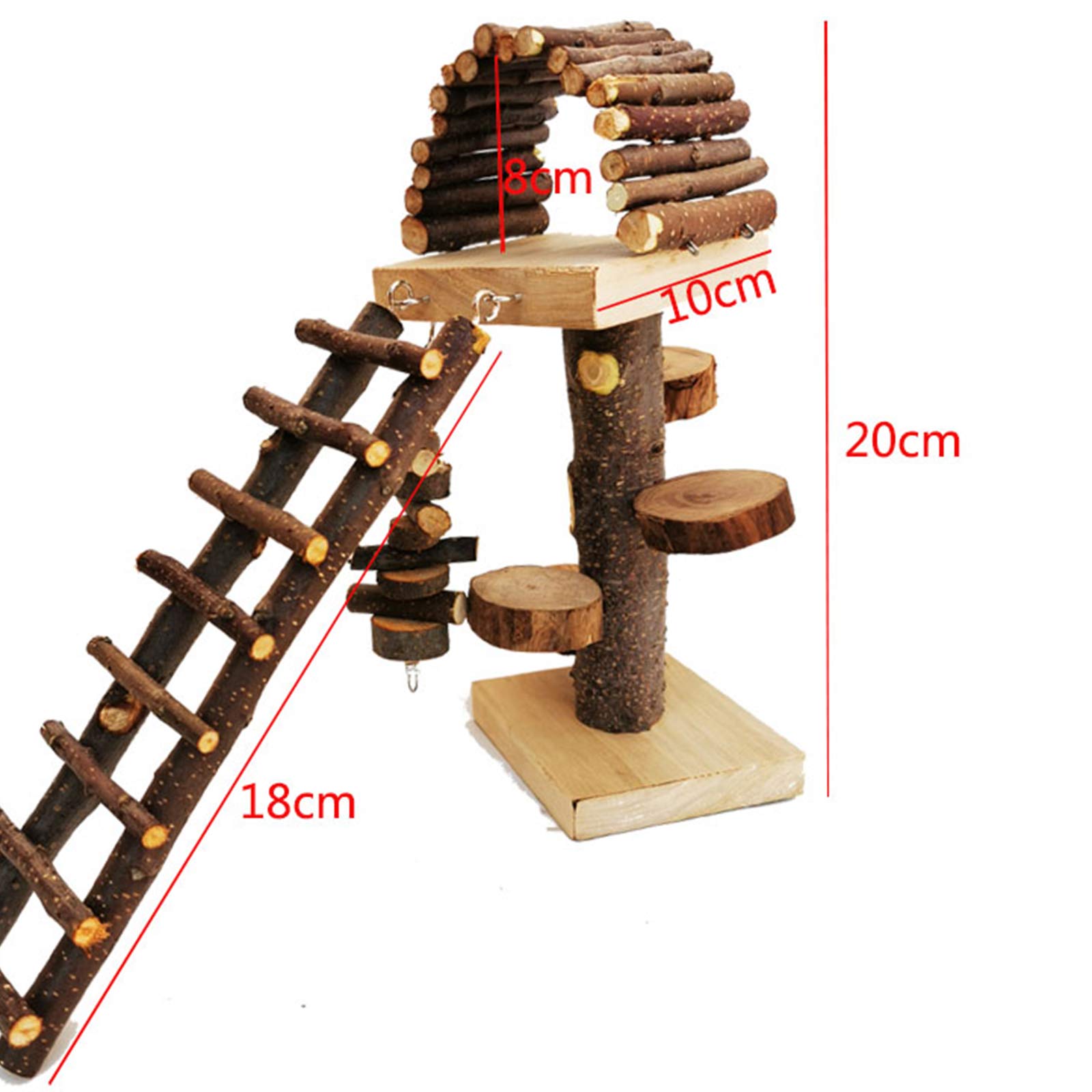 Parque De Actividades Para Hámster - Plataforma Con Escalera (madera Natural)