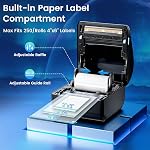 Imprimante d'étiquette d'expédition Bluetooth 4x6 - D450BT Imprimante Thermique pour les colis d'expédition, 4x6 Imprimante d'étiquette d'expédition thermique pour les petites entreprises, compatible avec Postes Canada, USPS, Tiktok