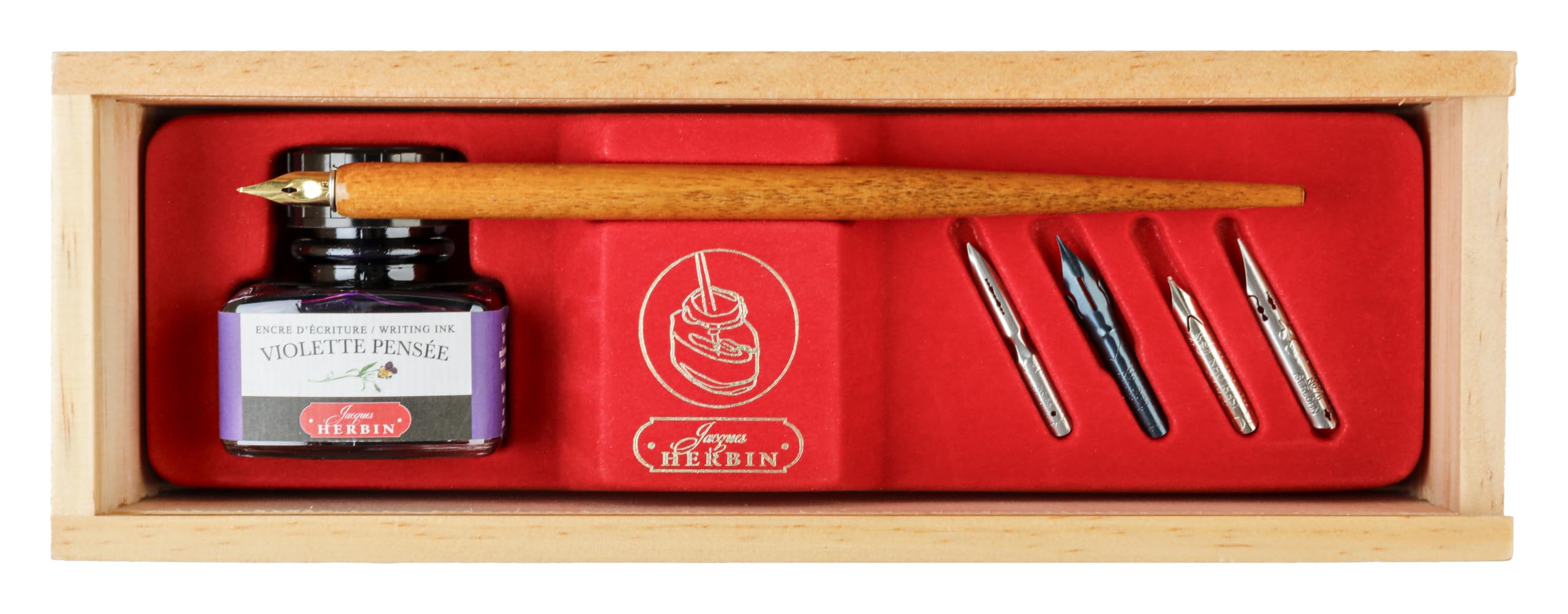 Jacques Herbin 27077T coffret bois ''Violette pensée'' complet