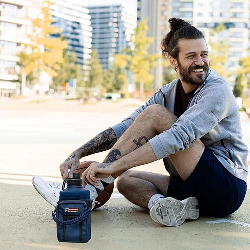 Vista 121 de NATURE PIONEOR Soporte para botella de agua con correa de 25, 32, 40, 64 onzas, funda aislante para botella de agua para senderismo, campamento al