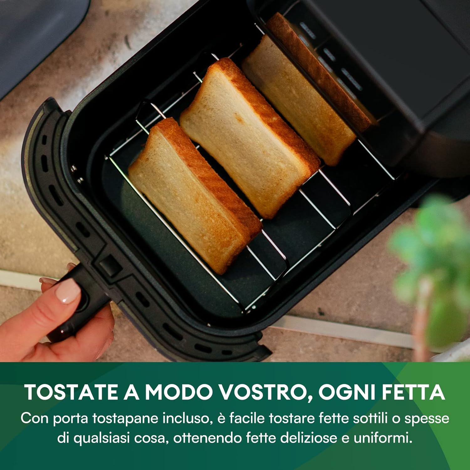 CHEFREE AFW01 Friggitrice ad Aria Compatta con Finestra ViewCook, 1500W, 5L, 6 Programmi, Friggitrice ad Aria Senza Olio, 90% meno olio e 80% Risparmio Energetico, Con Porta Tostapane Incluso CHEFREE AFW01 Friggitrice ad Aria Compatta con Finestra ViewCook, 1500W, 5L, 6 Programmi, Friggitrice ad Aria Senza Olio, 90% meno olio e 80% Risparmio Energetico, Con Porta Tostapane Incluso