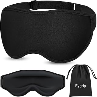 Fygrip 3D Eye Mask Sleep Mask for Men & Women, Comfortable Black Design