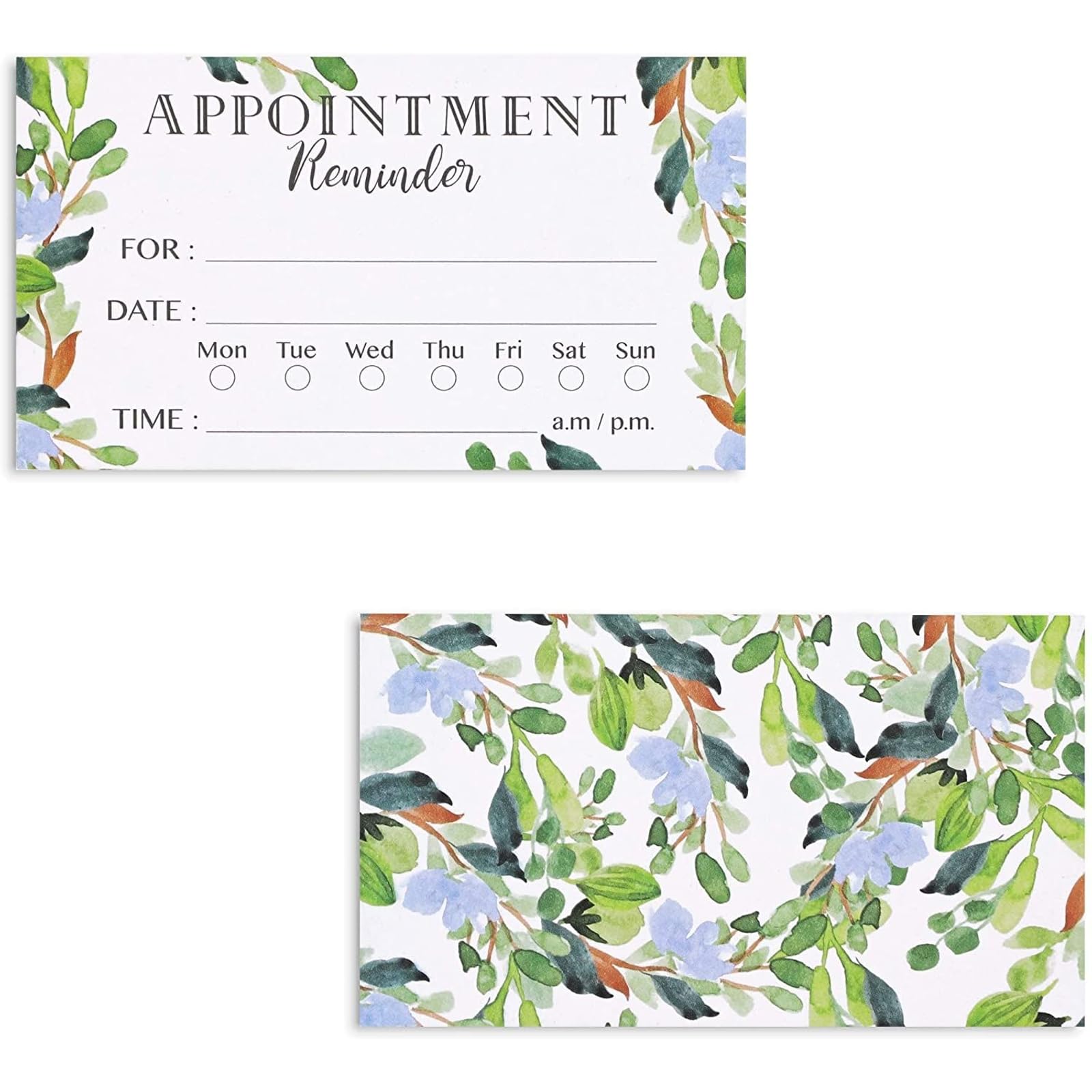 Paper Junkie Biglietti promemoria per appuntamenti 200 pezzi 8,9 x 5,1 cm fronte-retro fogliame verde