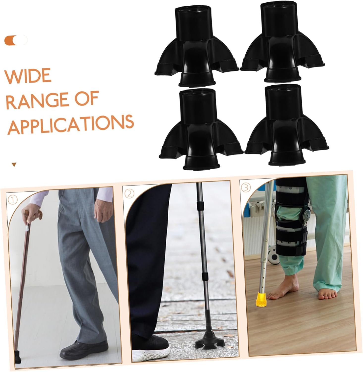 20pcs Skid Cane Foot Cover Trekking Crutch Tips for Enhanced Stability and Balance Lightweight Easy to Install Fits Standard and Folding Canes
