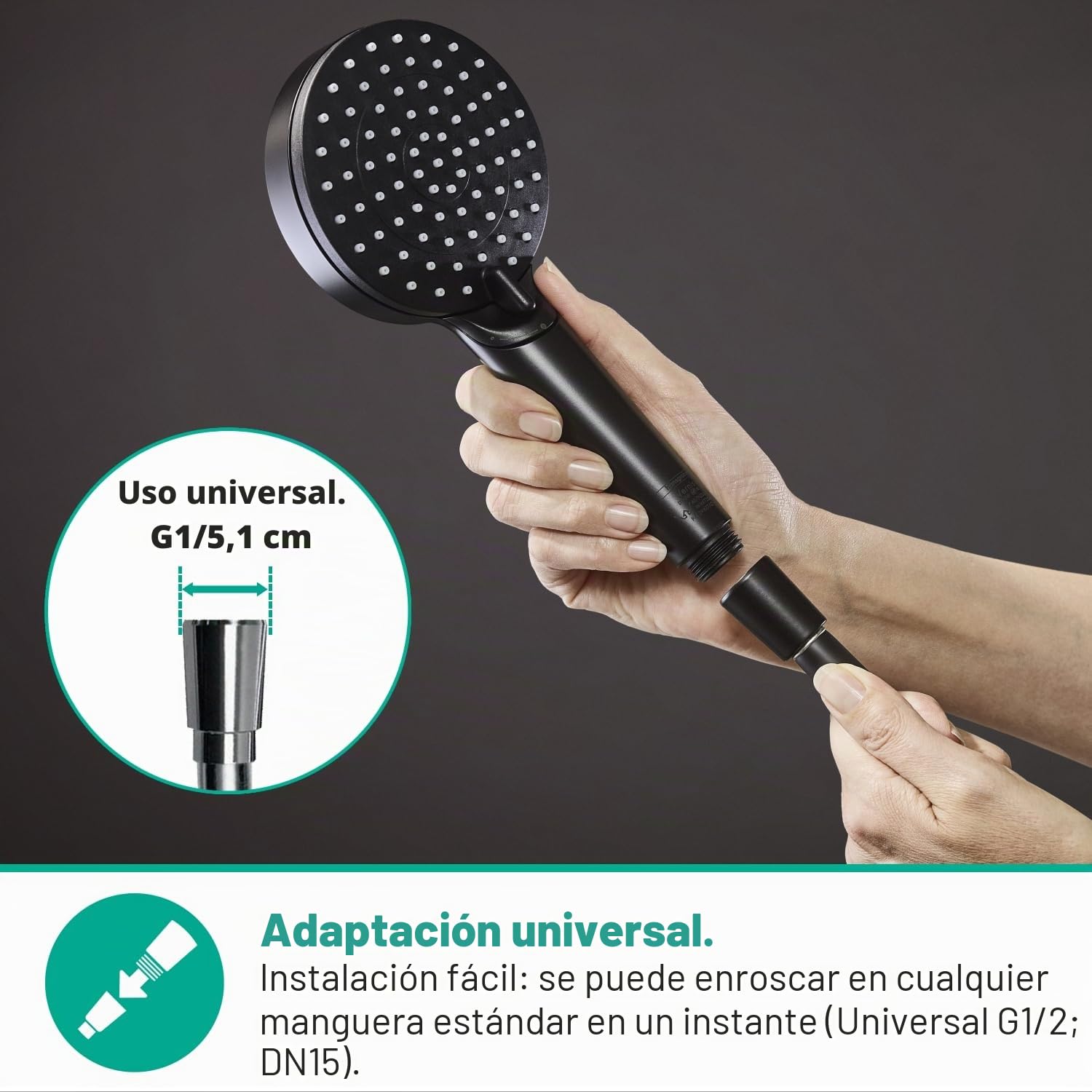 hansgrohe Vernis Blend Ducha de mano 100 Vario ahorro de agua, negro mate, 26340670