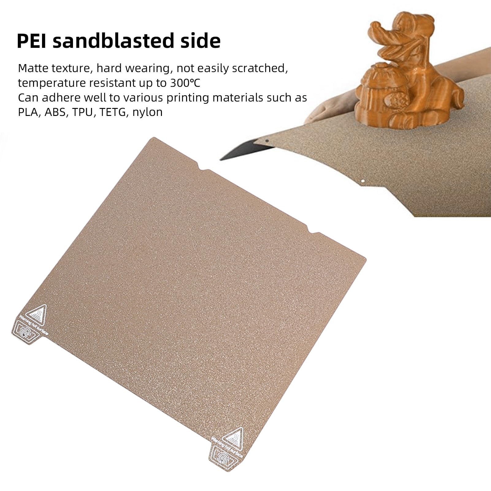 Double Sided Textured PEI Build Plate, 3D Printer Heated Bed Kit with Magnetic Base, Aluminum Heated Bed and PEI Texture 3D Printer Build Plate Sheet for K1 K1c