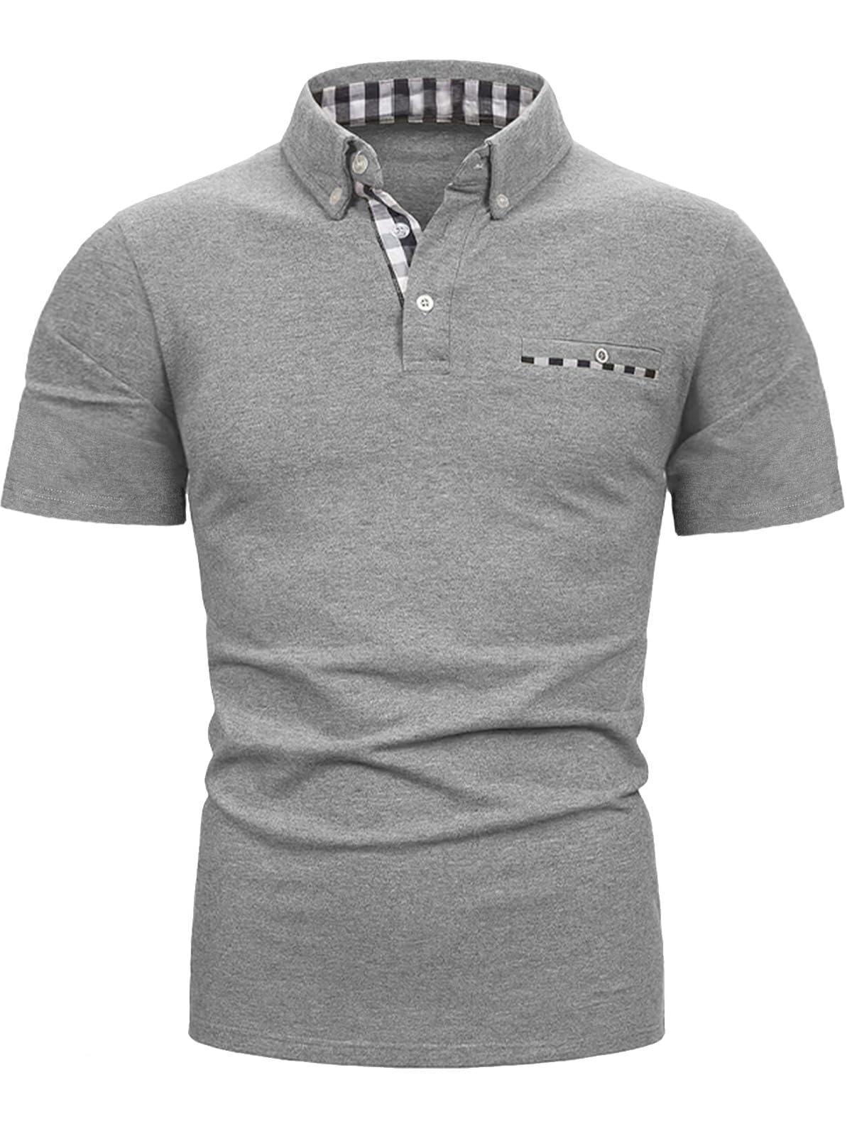 Zetieny Polo Uomo Manica Corta Traspirante Golf T-Shirt Tennis Polo Shirt Estiva Abbigliamento da Lavoro Magliette