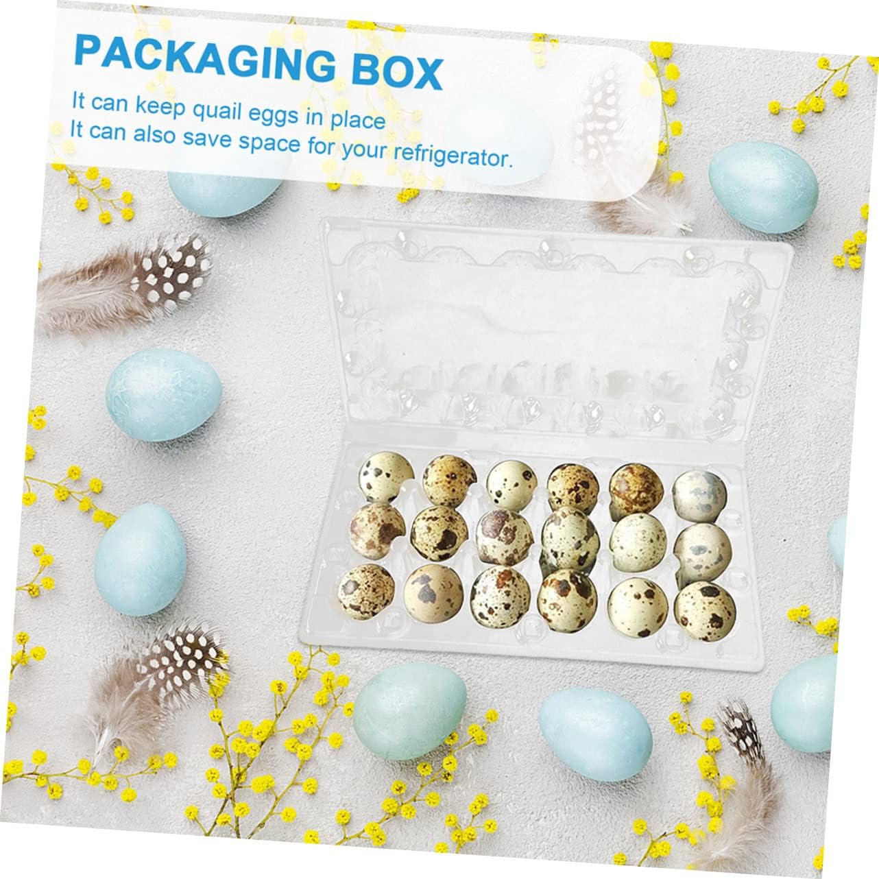 40pcs Quail Egg Organizing Boxes Storage Trays Cover Egg Storage for Refrigerator Easter Carton Holder