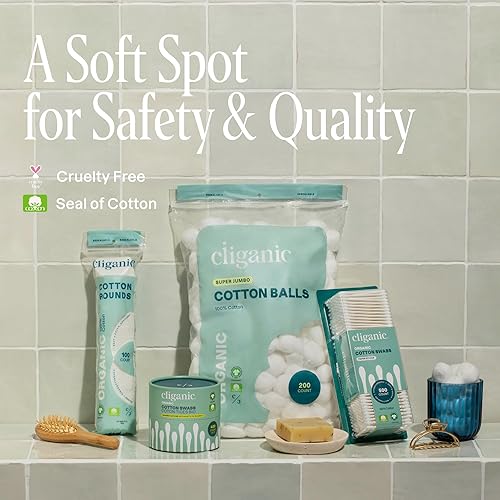 Miniatura 5 de Cliganic Bolas de algodón súper jumbo (200 unidades), hipoalergénicas, absorbentes, tamaño grande, 100% puro