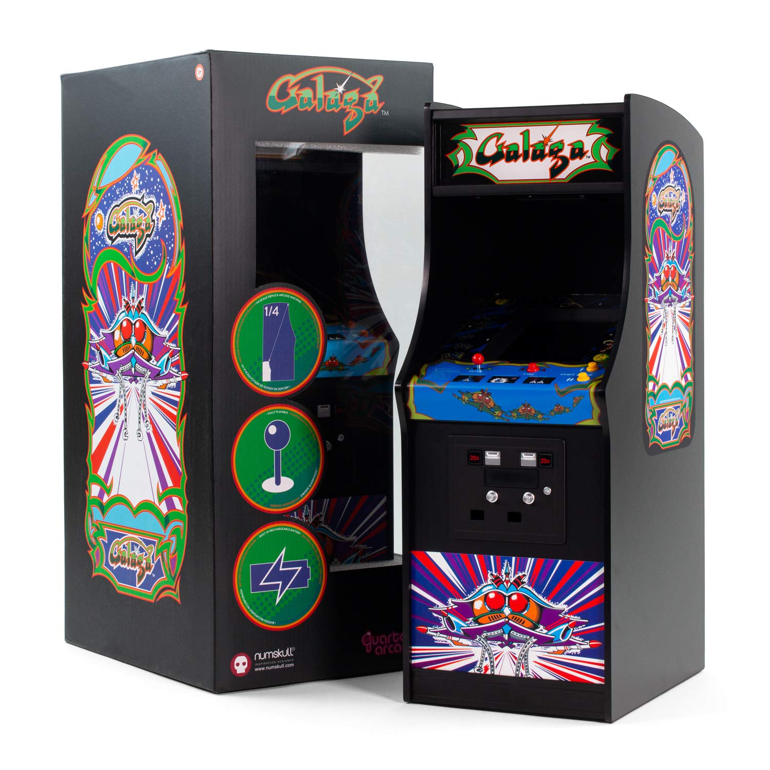 quarter arcades Official Galaga 1/4 Sized (17 Inches Tall) Mini Arcade