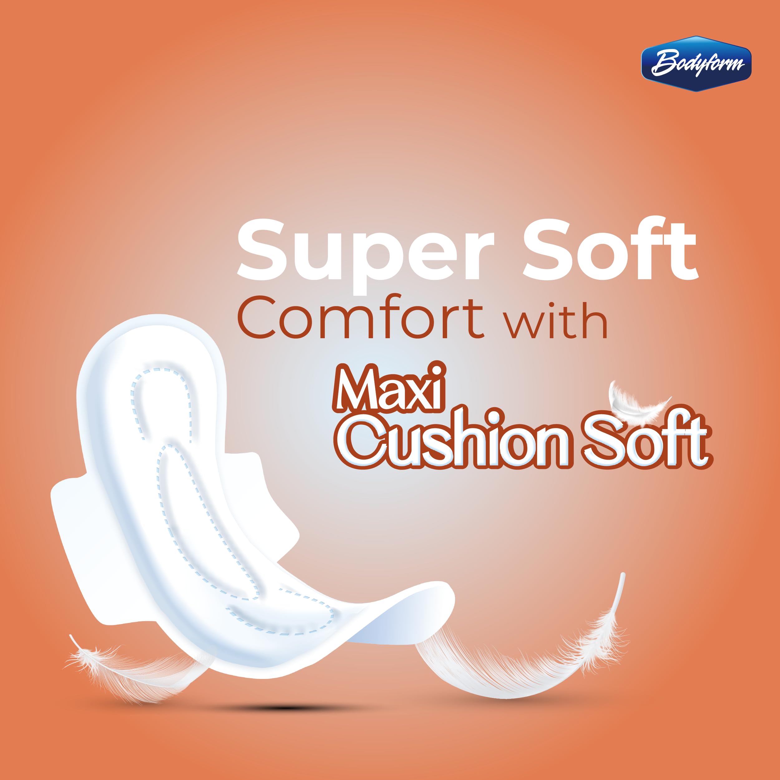 Bodyform Maxi - Value Sanitary Napkins, Cushion Soft Always Comfortable and Ultra-Absorbent (Long, 30 Count