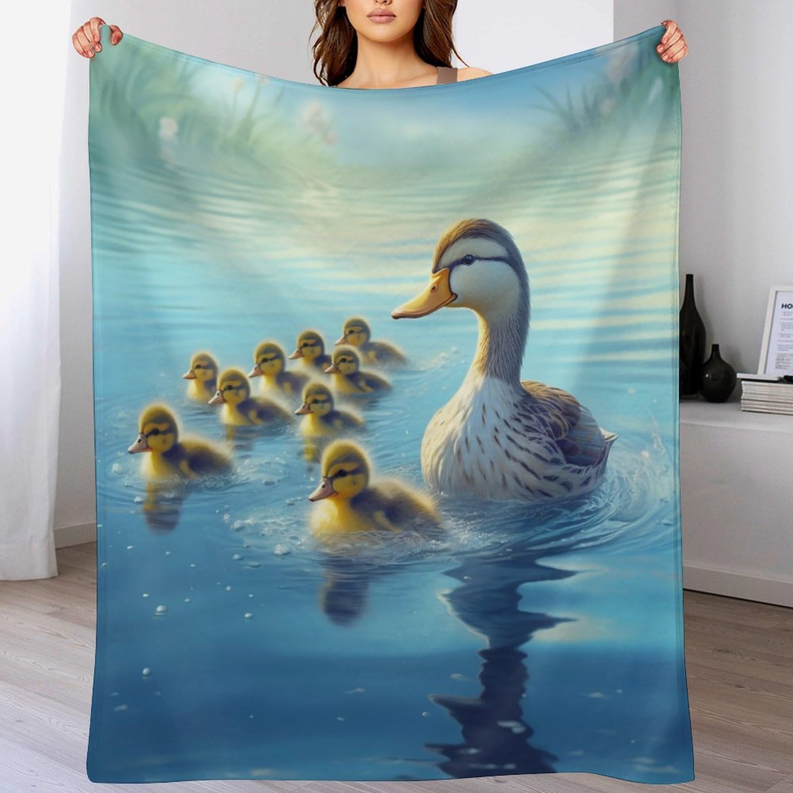 Couverture de canapé en flanelle canard mignon 140x180 cm jeté de lit douillet