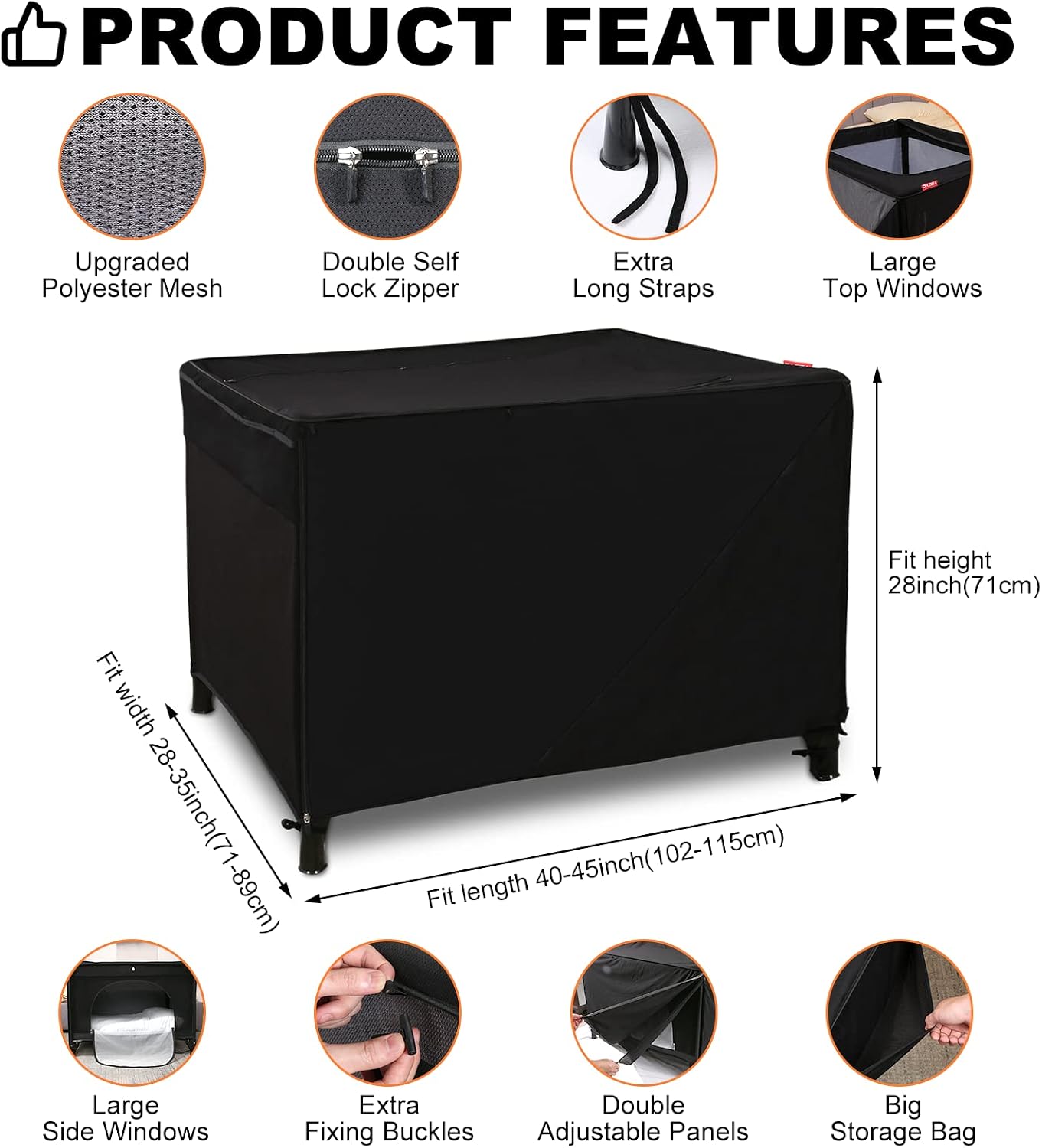 Funda Opaca Para Cunas De Viaje LittleLife | Protección Contra Insectos Y Rayos UV, Con Cremalleras Laterales Y Superiores, Para Cunas De Hasta 120x80 Cm
