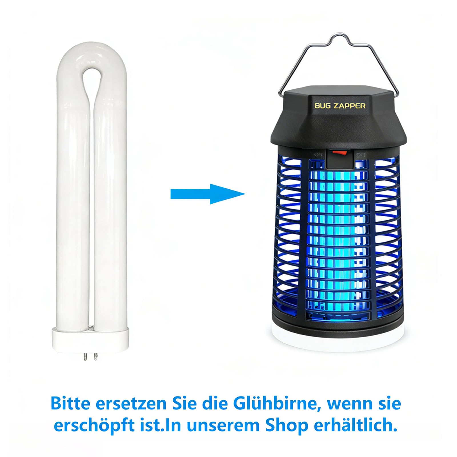 Insektenvernichter Elektrisch, 4200V Mückenlampe Mit LED-Licht, Wasserdicht Fliegenfalle Elektrisch Mosquito Killer, Anti Mücken Lampe für Innen Outdoor Schlafzimmer Haus Patio Hinterhof