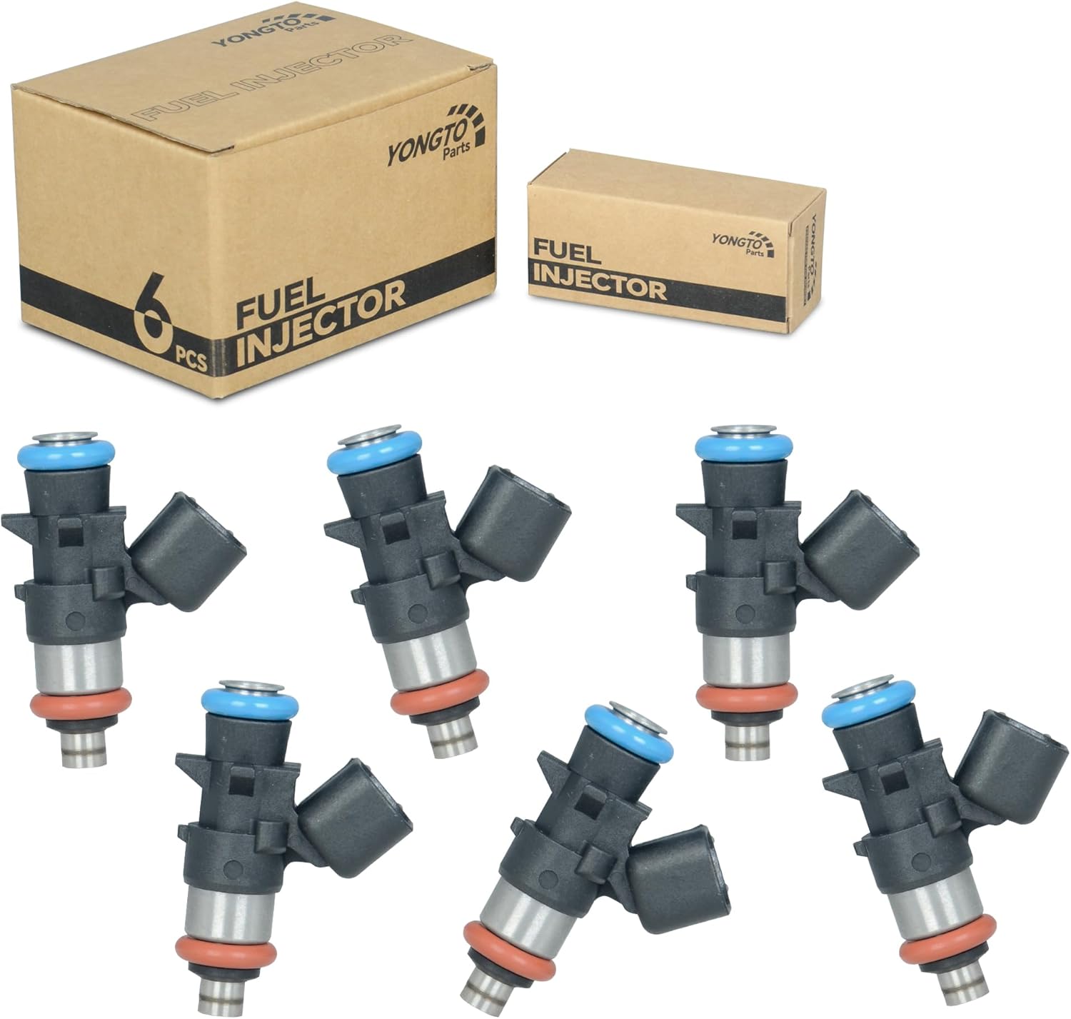 0280158233 Upgraded Fuel Injectors 6PCS Compatible with Jeep Wrangler, Dodge Challenger Avenger, Chrysler 200 Town & Country, Ram Promaster 3.6L Replace OE 05184085AC FJ1147 5184085AD