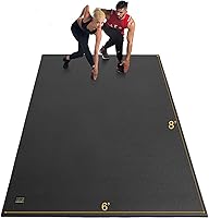 GXMMAT Extra Large 8x6ft Exercise Mat 7mm Thick - Non-Slip Home Gym Flooring for MMA, Plyo, Jump Rope, Weights & Cardio Workouts
