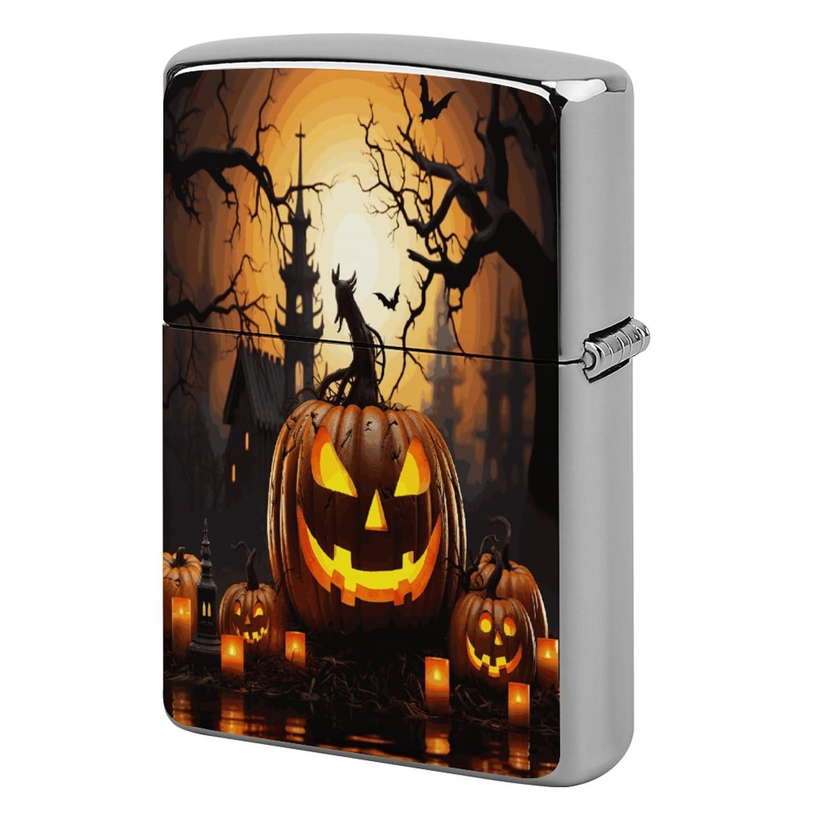 Btcowzrv Style Halloween Pumpkin Metal Lighter Case Sleeve Cover Holder