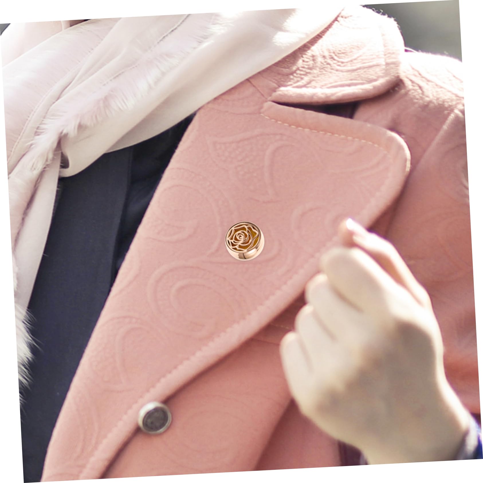 SOLUSTRE 5sätze Mini Aromatherapie Diffuser Clip Für Masken Tragbarer Duftbuckle Mit Baumwollpads Roségold Für Entspannende Atemtherapie Unterwegs