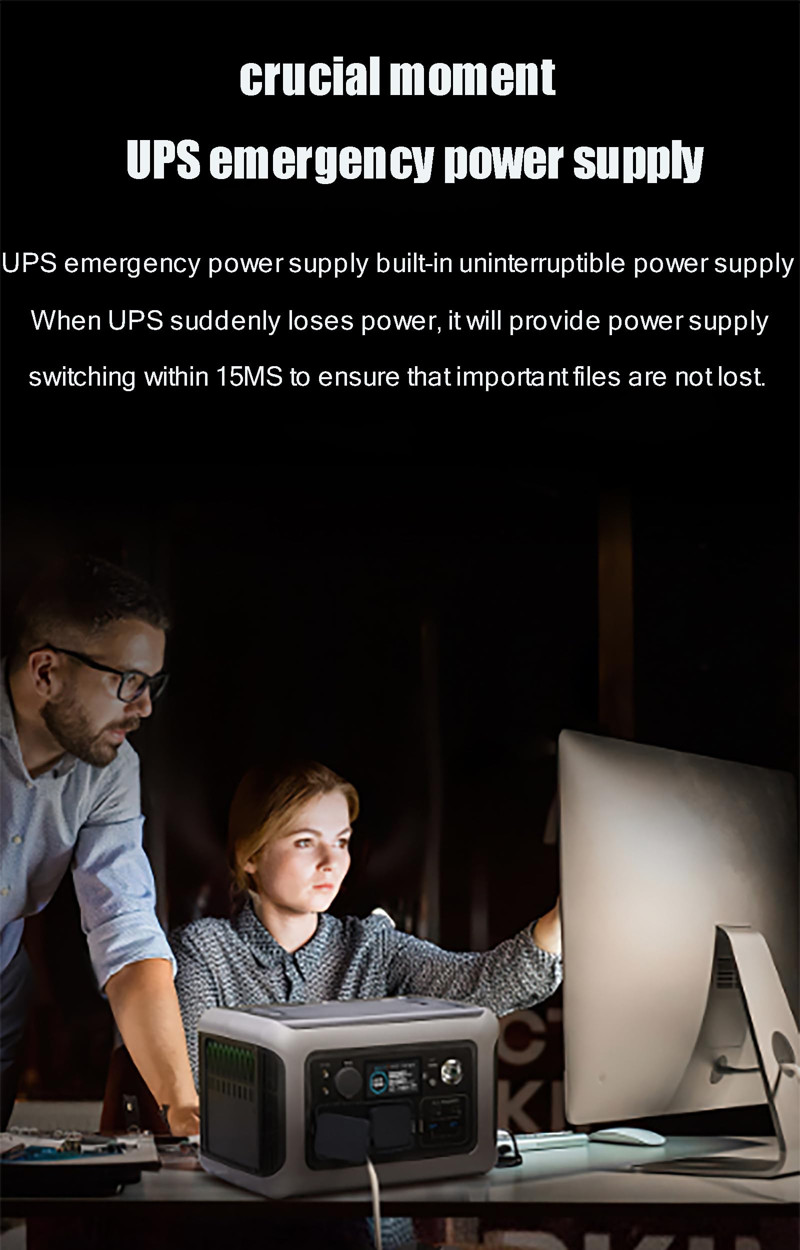 600 W przenośna stacja zasilania, 299 Wh generator zasilany akumulatorem, inteligentny kontrolowany aplikacją UPS wielofunkcyjny zewnętrzny zasilacz, bank energii słonecznej z gniazdem