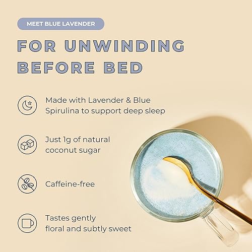 Miniatura 3 de Blume Superfoods Latte Sleep Bundle - Incluye 1 Latte de lavanda azul y 1 café con leche de cacao caliente Reishi, vegano y sin gluten