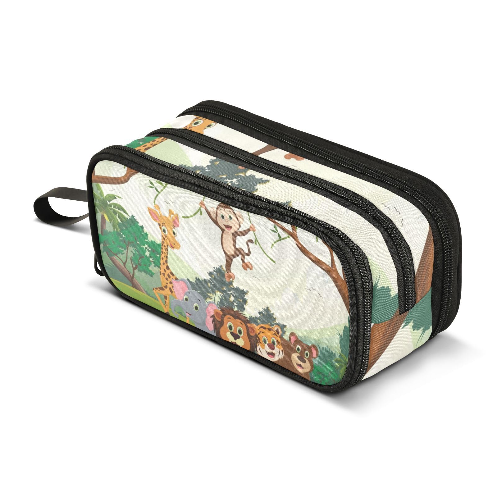 ISAOA Big Capacity Pencil Cases Jungle Animal Monkey Pouch Bag Large Pen Bag Stationery Bag for Girls Boys Adults Student โ image 1