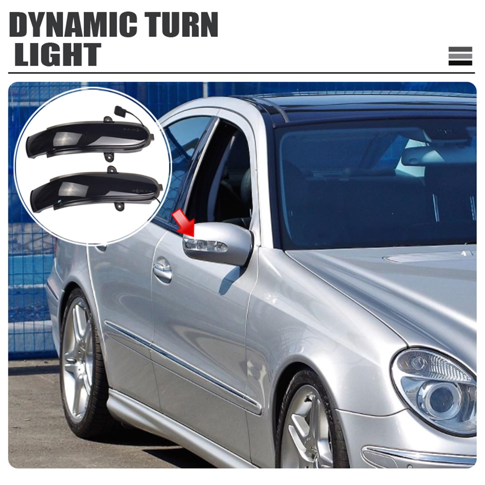 2 szt. Migająca woda dynamiczny migacz kierunkowskaz boczne światło lustrzane, dla mercedes-benz, klasa E W211 S211 2002-2007 klasa G W463 Wskaźnik LED bocznego lusterka wstecznego w lusterku w