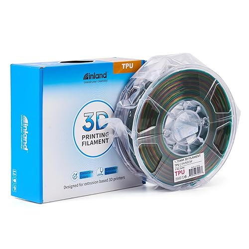 Miniatura 7 de INLAND Filamento de TPU, filamento de impresora 3D de TPU arcoíris, rojo, naranja, morado, amarillo, verde, precisión dimensional +- 0.001 in -